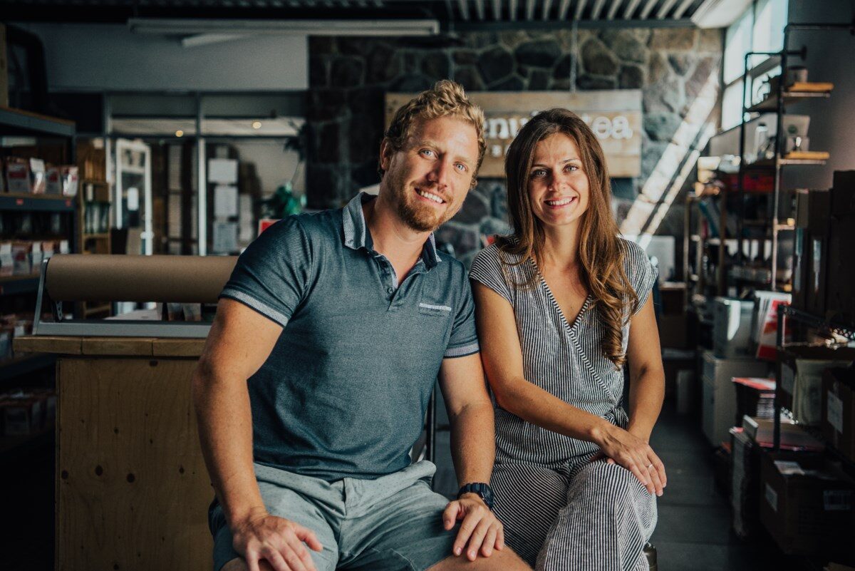 Sarah and Dave, co-founders of Genuine tea smiling