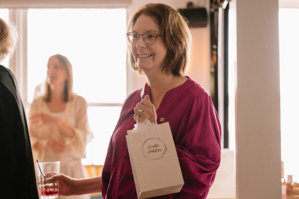 Woman with a Hoodle Haddle bag