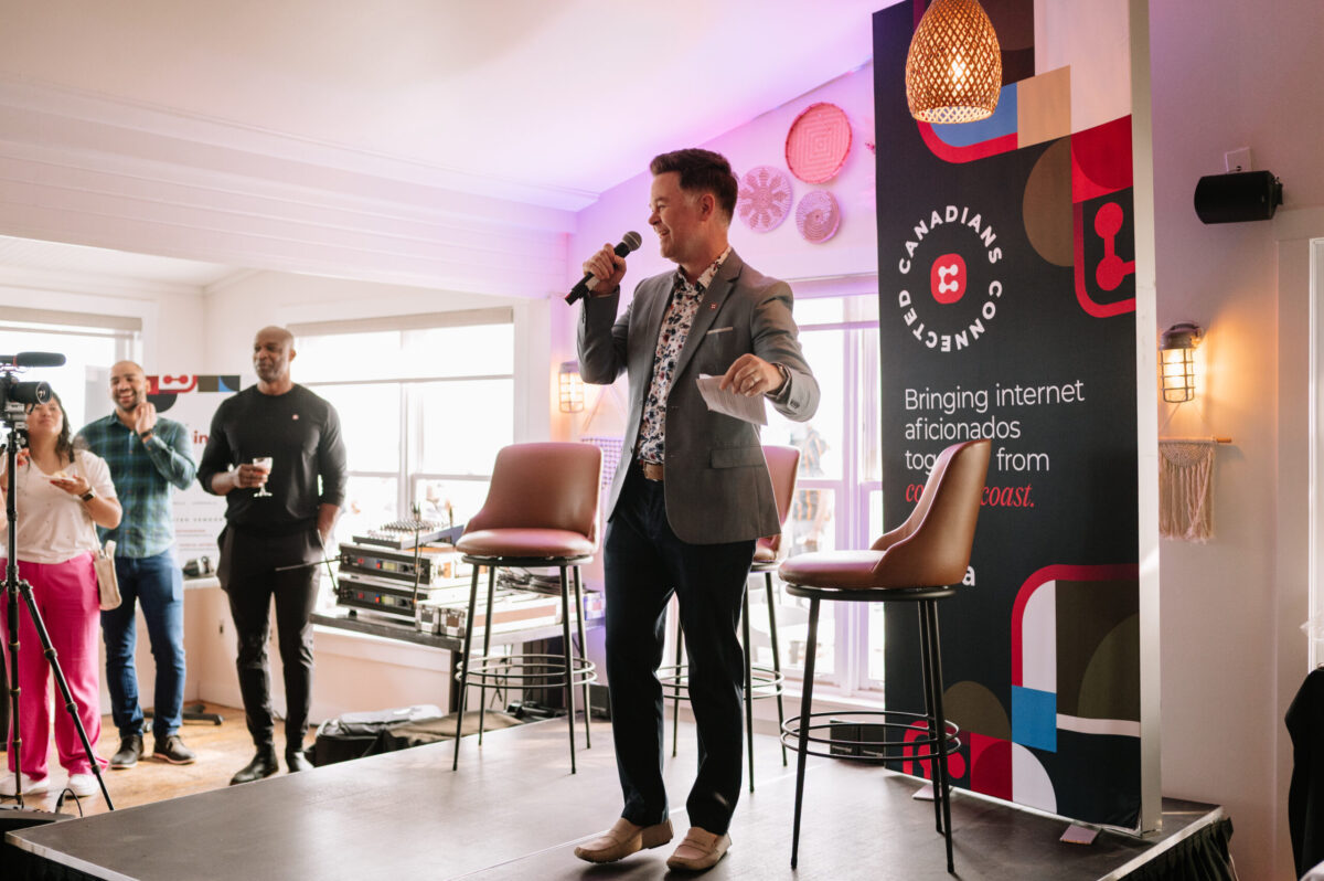 Spencer Callaghan on stage at Canadians Connected: Charlottetown
